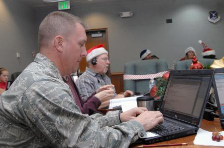 Each Christmas Eve thousands of volunteers answer calls and emails from children, using NORAD’s powerful radars to keep everyone apprised of Santa’s location.