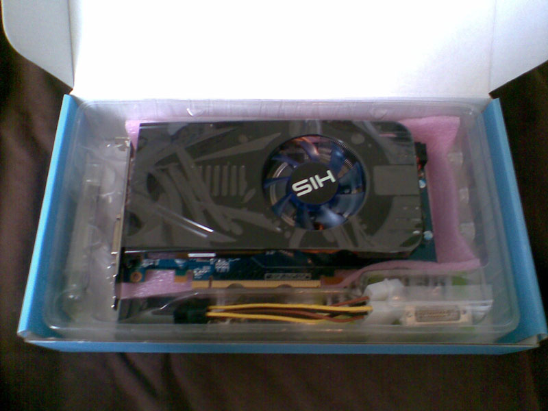 The actual card. It's got the nice black heat-sink and blue fan. I assume it illuminates blue when it's on.