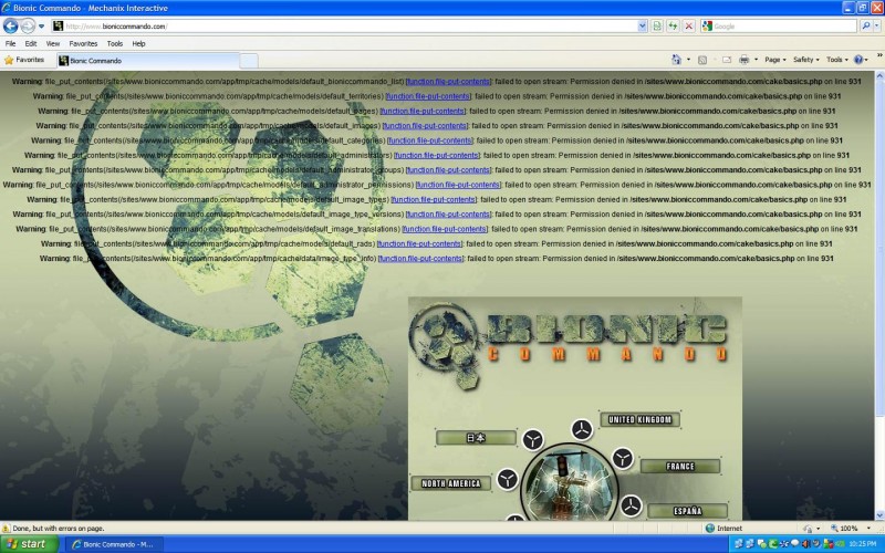 Bionic Commando Rearmed Web Site Messed Up !!!