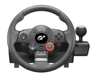 The Logitech Driving Force GT racing wheel, the official wheel of Gran Turismo, features powerful force feedback and an innovative 24-position realtime adjustment dial for on-the-fly control of brake bias, traction and damper settings.