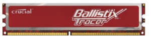 Lexar Media's Special Edition Crucial Ballistix Tracer(R) Red 2GB DDR2-800 memory modules feature two rows of red activity-indicating LEDs, red ground-effects LEDs, and a red PCB.