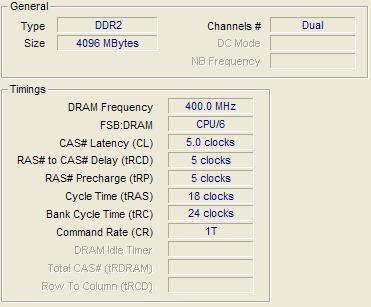 Dual DDR-2 800MHz Memory Timing