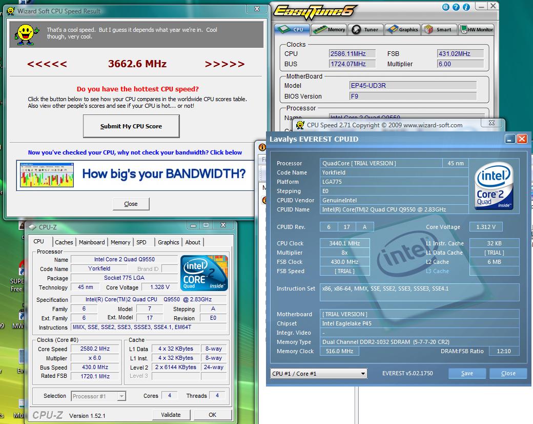 I don't know what to believe anymore.....4 utilities, 4 different clock speeds.