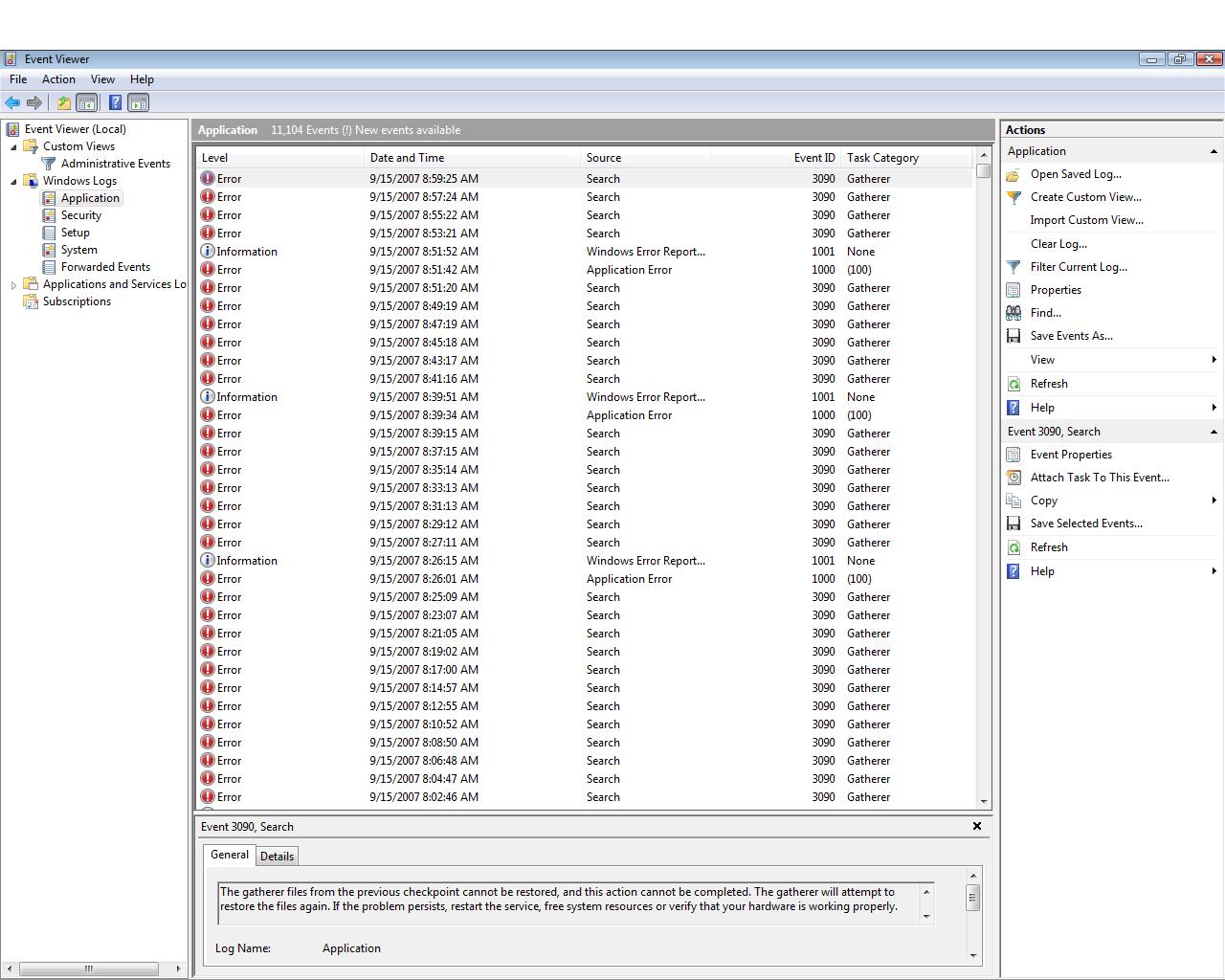 Applicantion Log