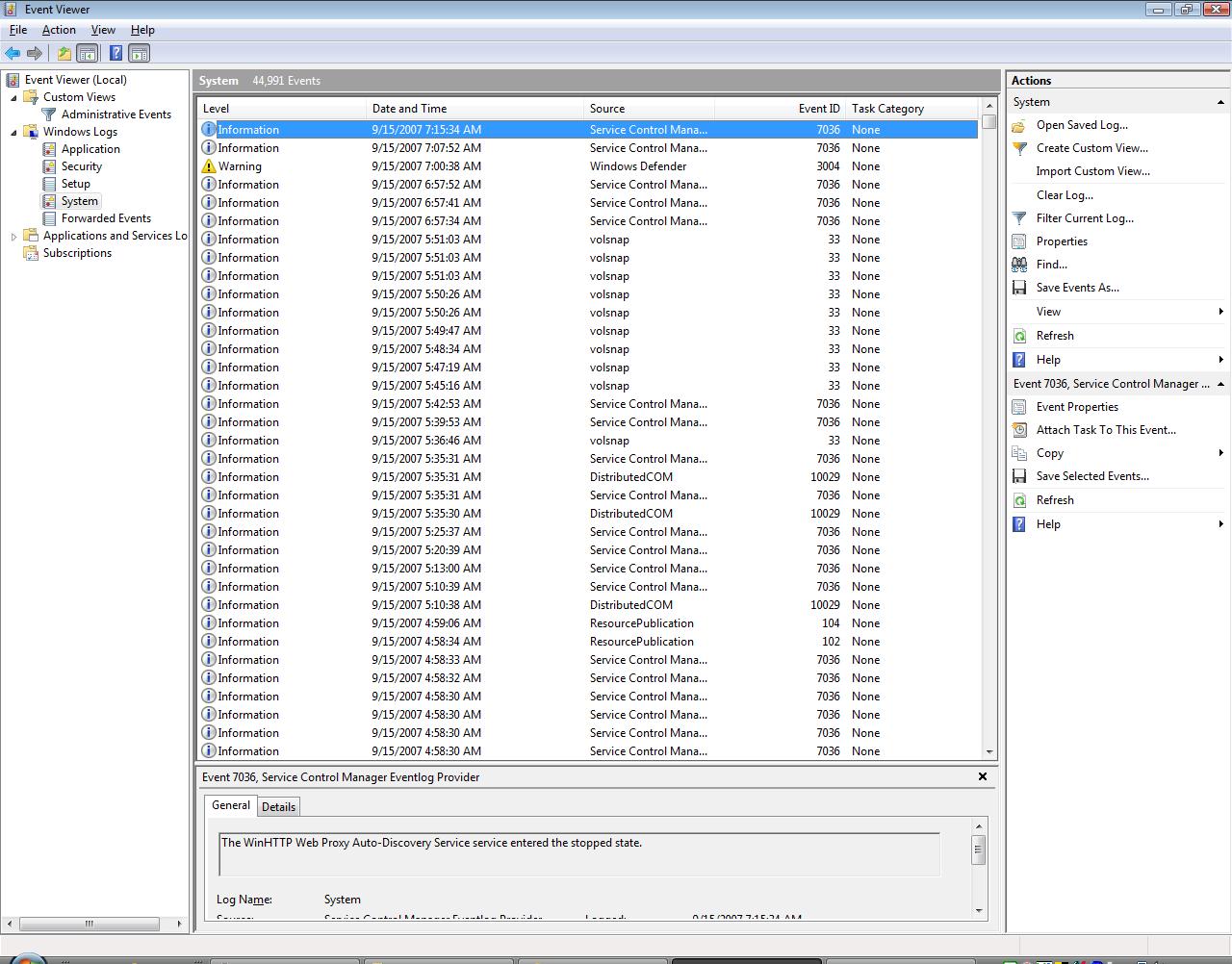 System Log