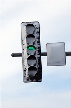 In this photo provided by the Oswego Police, was taken after a fatal crash in Oswego, Ill. on April 6, 2009. Oswego police Detective Rob Sherwood said the wind had blown the snow over the red light, causing a driver run the light and hit the vehicle of 34-year-old Lisa Richter, who was making a left turn. She was killed.