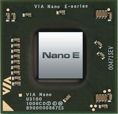 This is an image of the VIA Nano E-Series, a full featured low power 64-bit processor designed for embedded markets.
