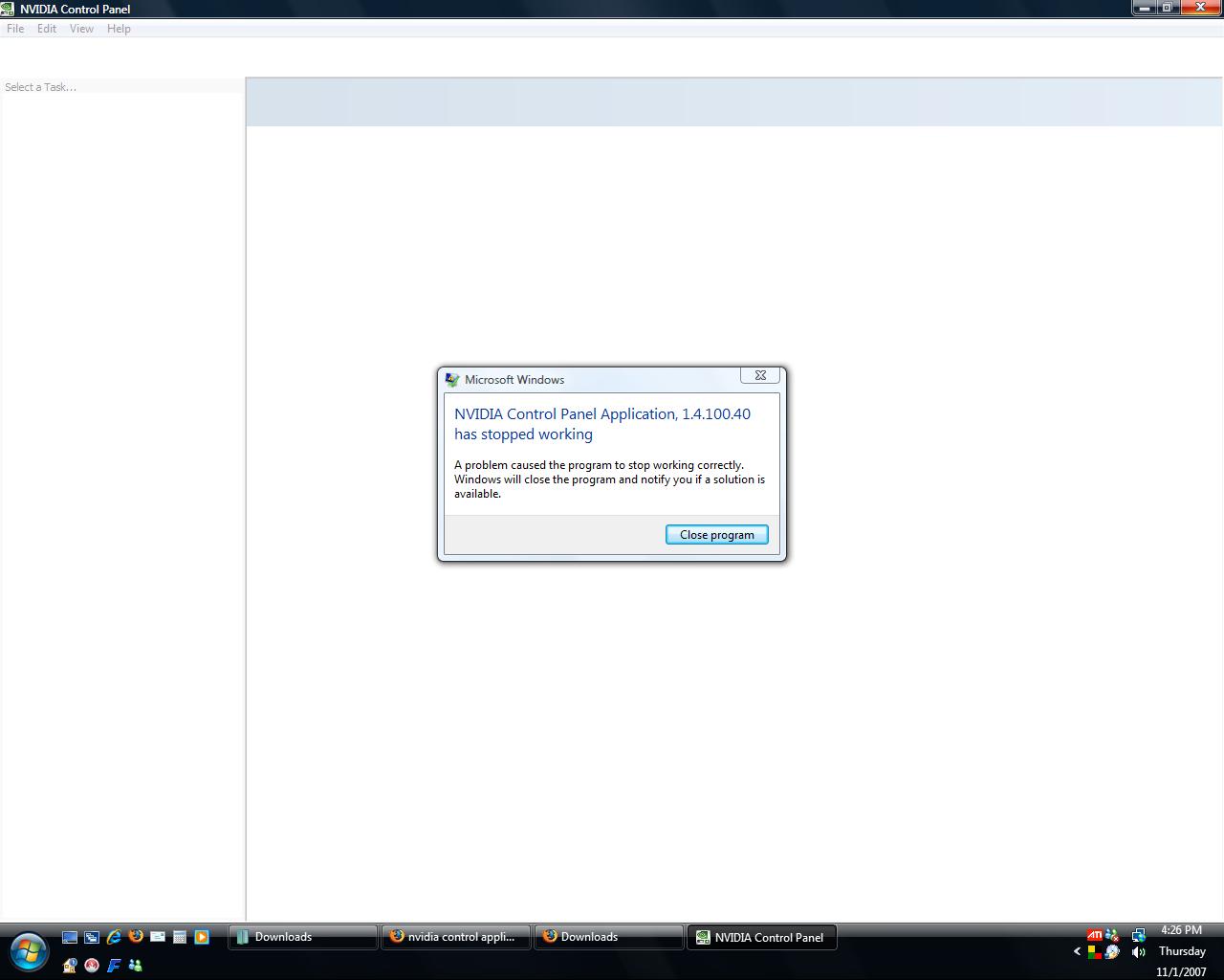 the error